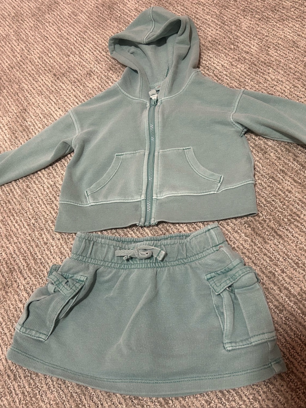 Cat & Jack Mint Green Hoodie and Skirt Matching Set